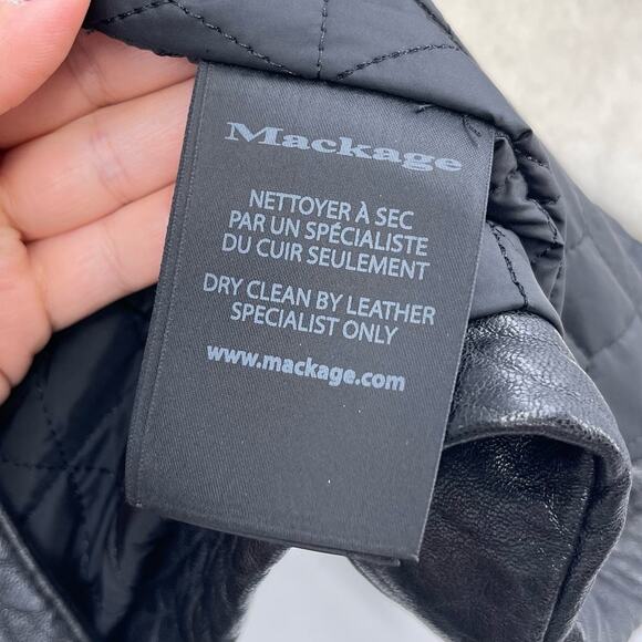 MACKAGE | Black Lambskin Leather Shearling Moto Aviator Jacket XXS - Picture 14 of 16